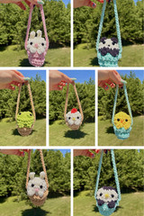 Handmade Crochet Hanging Animal Baskets | Cute Plush Car & Room Decor (RANDOM)
