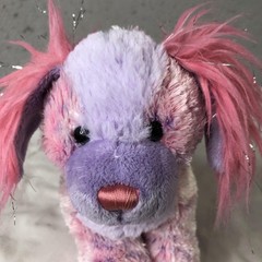 Ganz Webkinz Pizzazzy Puppy Plush Stuffed Animal Pink Purple Dog Soft Toy