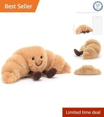 Amuseables Croissant Stuffed Toy – Small 8.5 Inch Plush Animal for All Ages