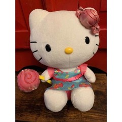 Hello Kitty Sanrio Plush 9″ Candy Lollipop Stuffd Animal Toy Clean Spot Free EUC