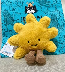 Jellycat Amuseables Sun Plush Keychain Cute Sunflower Bag Charm Doll NWT