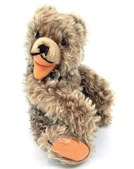 Hermann Zotty Teddy Bear 1950s Tipped Mohair 33cm 13in Jointed Glass Eyes no ID