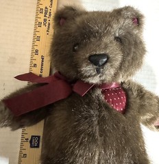 Dakin Brown Teddy Bear Heart Bow Plush Stuffed Animal 1988 Valentines VTG 9.5”