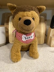Dan Dee Dark/Light Brown Plush Seated Dog