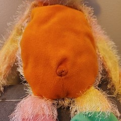 Rainbow Orangutan Monkey Plush Hook Loop Hands Stuffed Animal Stuffy Toy Vintage