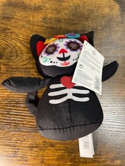 Lot of 3 Day of the Dead Black Cat Plushes 6″, New