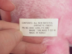 RARE Vintage Chosun 11″ Plush Pink Bunny Rabbit Holding Carrot Upright Ears
