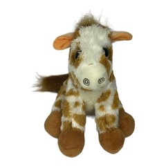 MVP Winkeez Giraffe 6 Inch Plush White Tan Brown Glitter Eyes Stuffed Animal Toy