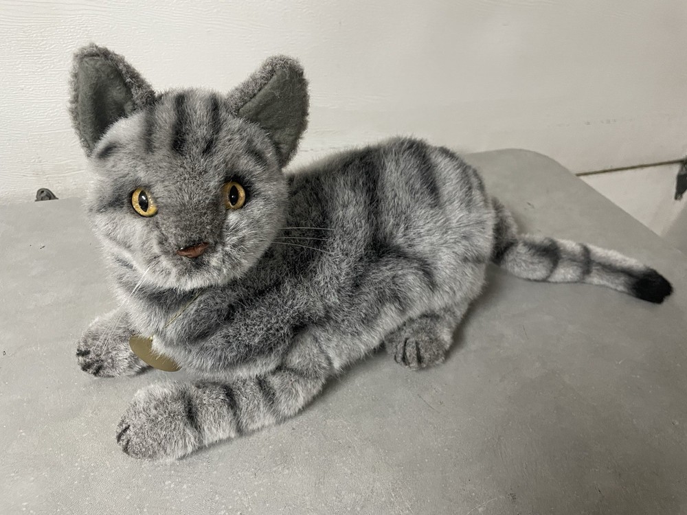 Dakin Plush Classique American Shorthair Gray Cat Vintage Stuffy Lifesize -MINT!