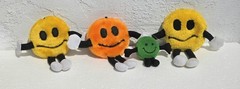 VTG LOT Happy Smiley Face Emoji Retro Hippie Yellow Orange Green Black Legs