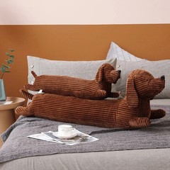 55CM Dachshund Dog Shape Plush Pillow Lifelike Stuffed Throw Cushion for Sof