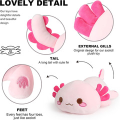 Onsoyours Cute Axolotl Plush, 19″ Soft Large Stuffed Animal Salamander Big Plush