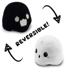 TeeTurtle Original Reversible Glow-in-the-Dark 4″ Ghost Plush Toy White Black🔥