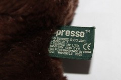Russ Berrie Espresso Brown Plush Stuffed Teddy Bear With Checks Bow Soft Toy