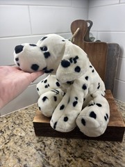 Commonwealth Dalmatian Plush Vintage 1996 White Black Spotted Puppy Dog 17″
