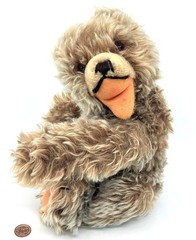 Hermann Zotty Teddy Bear 1950s Tipped Mohair 33cm 13in Jointed Glass Eyes no ID