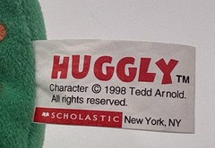 Vintage NOS 1998 Scholastic Tedd Arnold Huggly Green 5″ Stuffed Plush w/ Tag