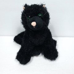 Webkinz Black Cat Plush HM135 RETIRED No Code Stuffed Animal Green Eyes