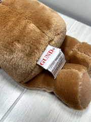 Gund Bo Bear 5030 small plush beanbag brown teddy bear plaid red blue green bow