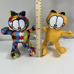 Autism Awareness Puzzle Pieces + Original Garfield Plush Stuffed Toy 9” NICE EUC