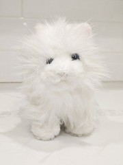 GANZ HM110 Persian Cat Plush 8″ – White Long-Haired Kitten – Rare Vintage Toy