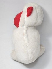 Vintage Dollcraft Industries White Red Monkey w/ Flower Plush Stuffed Animal
