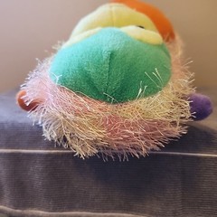 Rainbow Orangutan Monkey Plush Hook Loop Hands Stuffed Animal Stuffy Toy Vintage