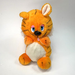 Vintage Plush Orange Jungle Cat Tiger 1980s Stuffed Animal Taiwan Our Own Import