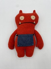 Ugly Doll Dog Minimum Wage Plush Stuffed Monster Red 8″ 2005 Orange Apron