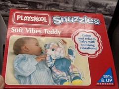 Playskool Snuzzle Bear Vibrating Pastel Plaid Plush Stuffed 5045 NOS