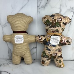 Handmade Fabric John 3:16 Plush Love Teddy Bears Set Of 2 Religious