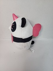 Small Panda Unicorn Plush Toy White Black Pink Wings Heart Patch Stuffed Animal