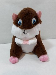 National Prize & Toys Hamster Plush Stuffed Animal 6’’ Brown White Pink