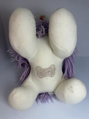 Vintage 1986 Kenner Fluppy Dogs Plush 12” Purple White Yarn Hair Dog