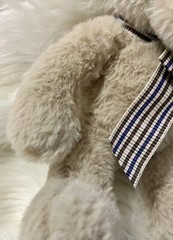 Burton + Burton Grey Teddy Bear Plush Baby Soft Checked Bow Stuffed Animal 10”