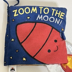 Jellycat Zoom To The Moon Fabric Soft Book Crinkle Baby Book FLAWS