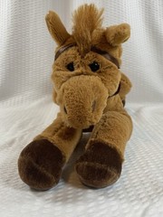 Goffa Horse w Halter Soft Cuddly 15″ Brown/White Plush Stuffed Animal Toy