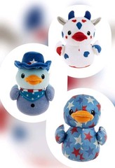 Lot Of 3 New 2026 Patriotic Quackerz Duck Plush Freedomfoul Americow Starquacker