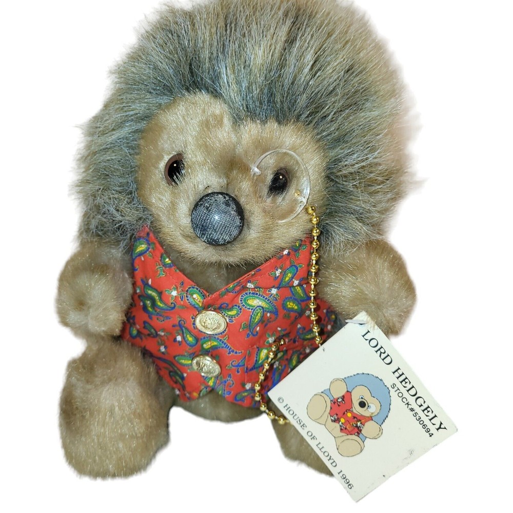 Vintage House of Lloyd Plush Lord Hedgely Hedgehog Stuffed Animal 1996 8”