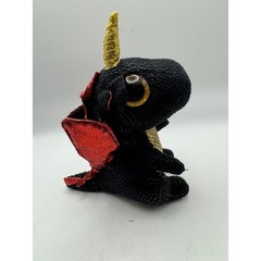 Ty Beanie Babies Sparkle Dragon Plush Toy Gold Horn Red Wings Black Eyes