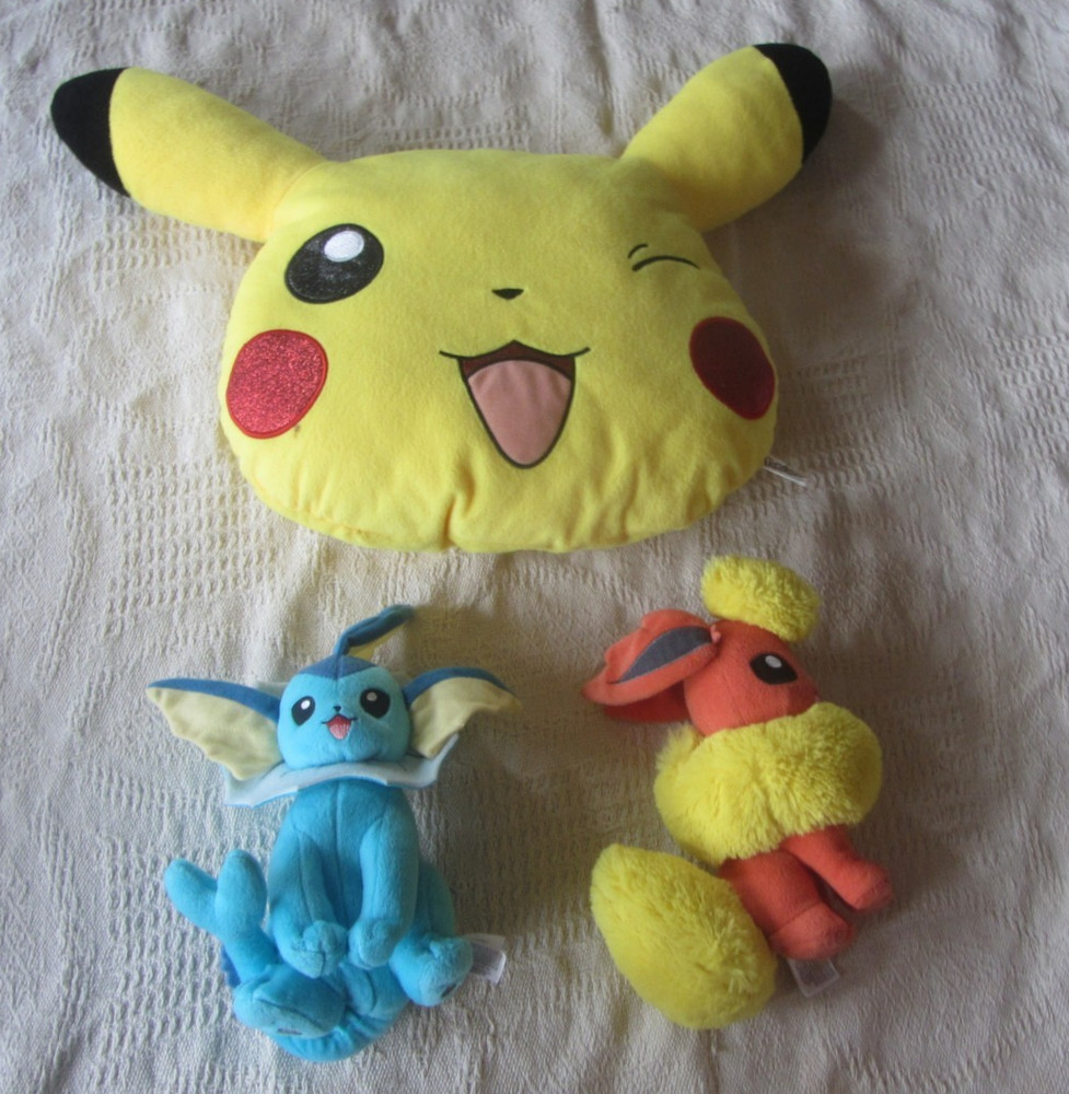 Pokemon Pikachu Plush Pillow Head – Vaporeon & Flareon