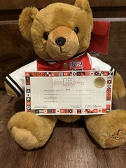 FAO Schwarz Teddy Bear Soft Plush Toy Brown 1862 Varsity Jacket Anniversary NWT