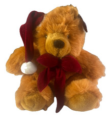 Kuddle Me Toys Vintage Brown Christmas Bear 11″ Sitting Bear Stuffed Animal
