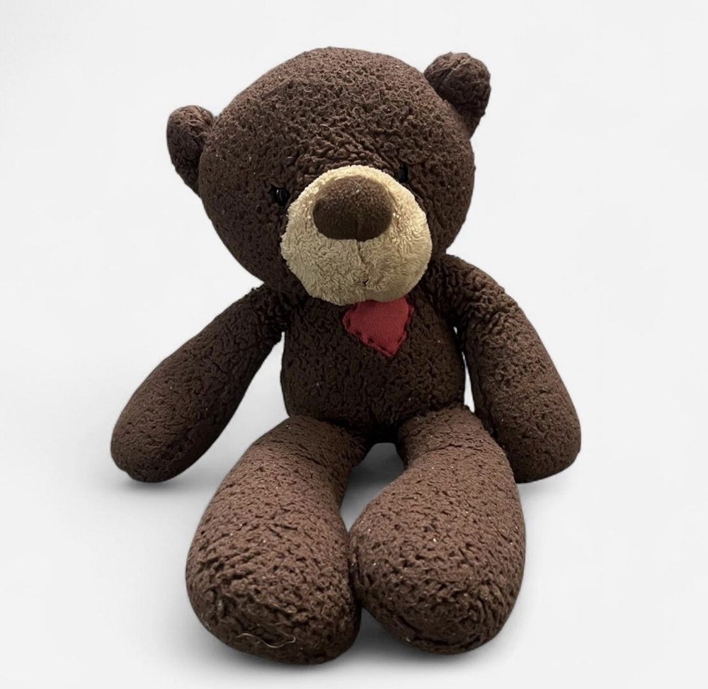 Gund Chocolate Brown Teddy Bear with Red Heart 33cm