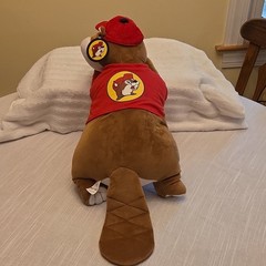 Buc-ee’s Mascot Beaver Plush Stuffed Animal w/ Red Shirt & Cap Brown/Red NWT