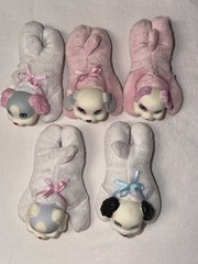 Puppy Surprise Baby Puppies LOT of 5 Plush Pink White Blue Dog Replacement Baby