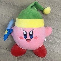 Nintendo Sleepy KIRBY Jumbo Large 16″ Mega Plush Stuffed Zelda Link Sword Exc