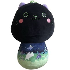 Mewaii Large Plush Mushroom Night Cat 15” Headstones Black Moon Stars Rare