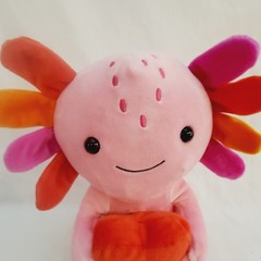 Hallmark Axolotl Plush Pink Stuffed Animal w Heart Valentine Multi-Color Gills