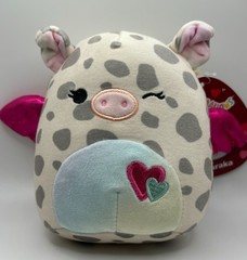Squishmallows Valentines Day Charaka the Flying Pig 5 in White Pink Wings Heart